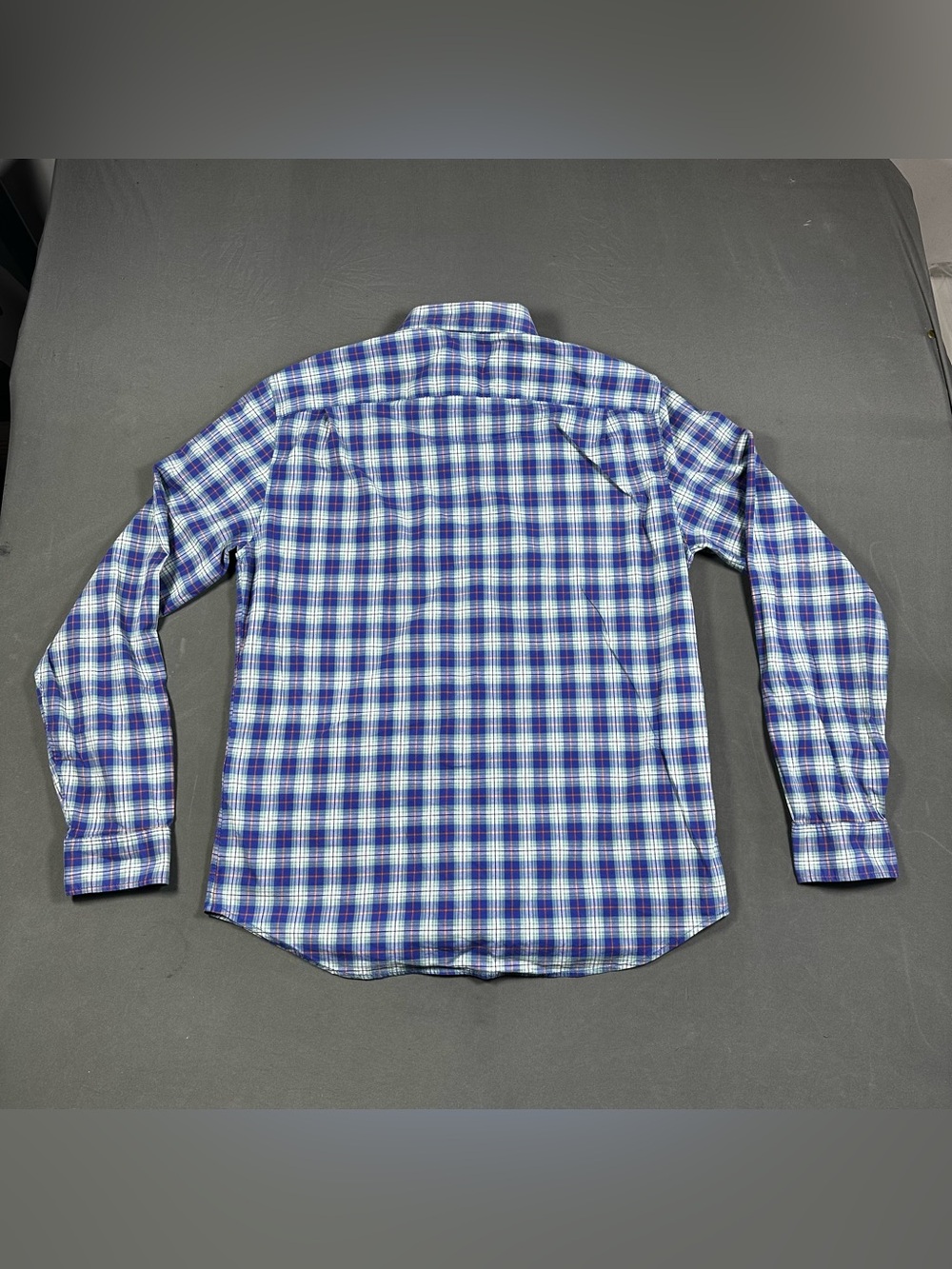 GAP Men's Medium Standard Fit Long Sleeve Plaid Button Down Shirt Blue - Picture 2 of 12